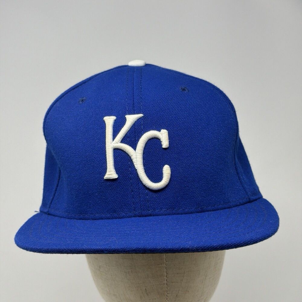 USA New Era 59FIFTY Kansas City Royals On Field Fitted Hat 7 1/2 Blue MLB